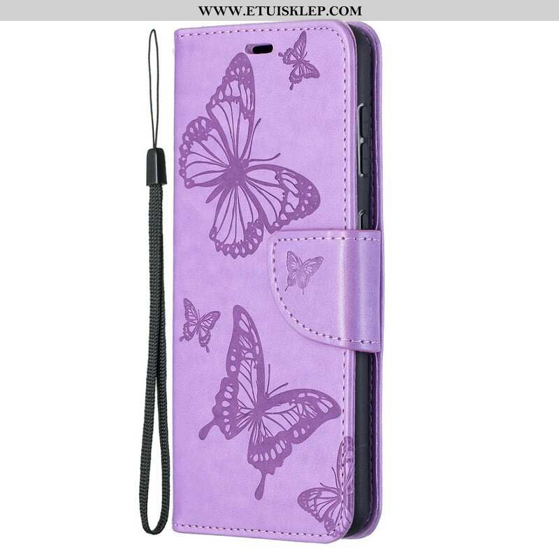 Etui Folio do Samsung Galaxy S21 5G Motyle W Locie Z Smyczą